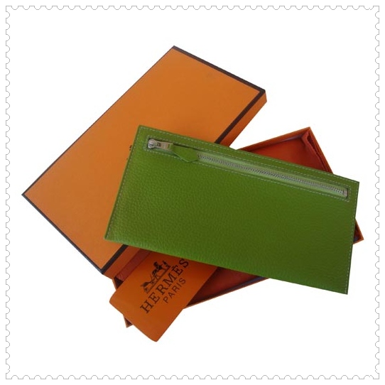 Hermes Zip Wallet Green